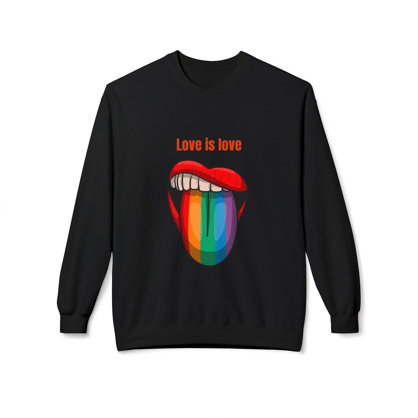 Rainbow Love Is Love Sweatshirt - Unisex Midweight Fleece Crewneck