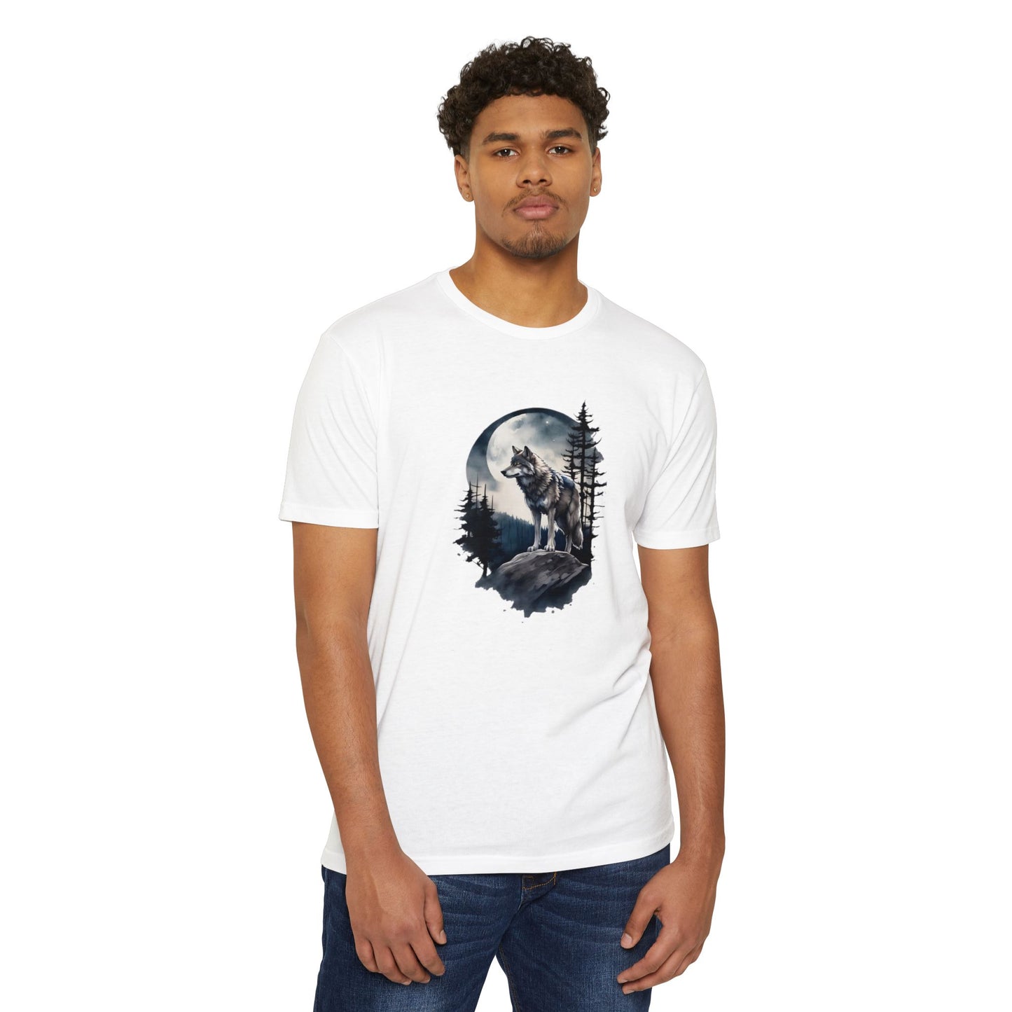 Wolf Howling Moon Unisex T-Shirt - Nature-Inspired Graphic Tee