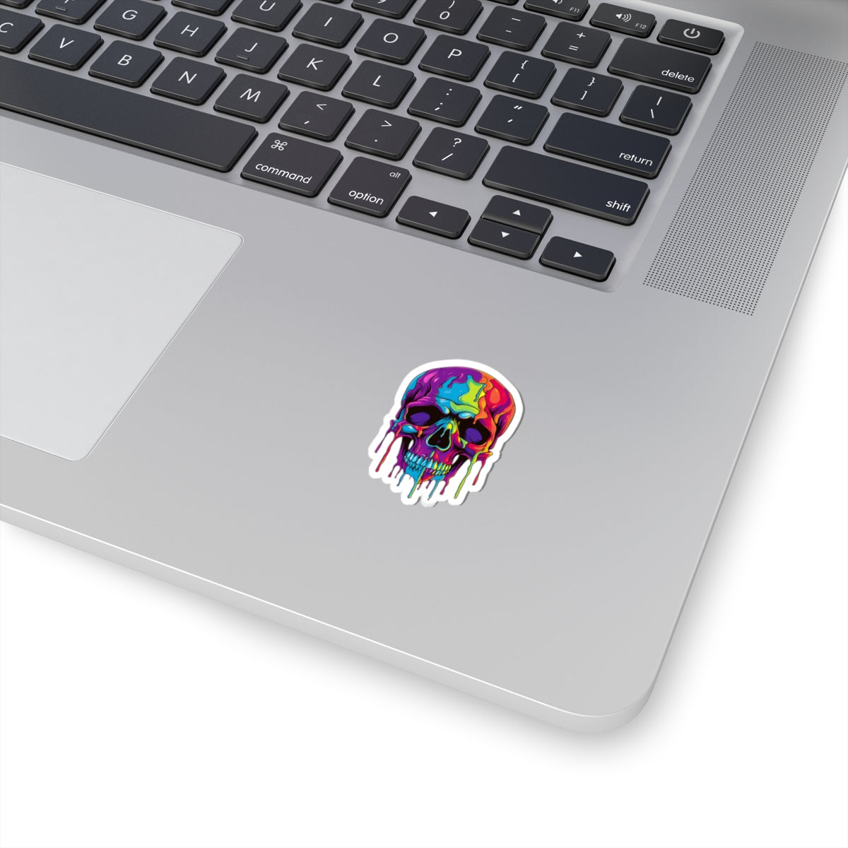 Vibrant Skull Kiss-Cut Stickers - Colorful Dripping Design