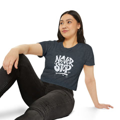 Never Stop Women’s Festival Crop Top - Boho Style Summer Tee
