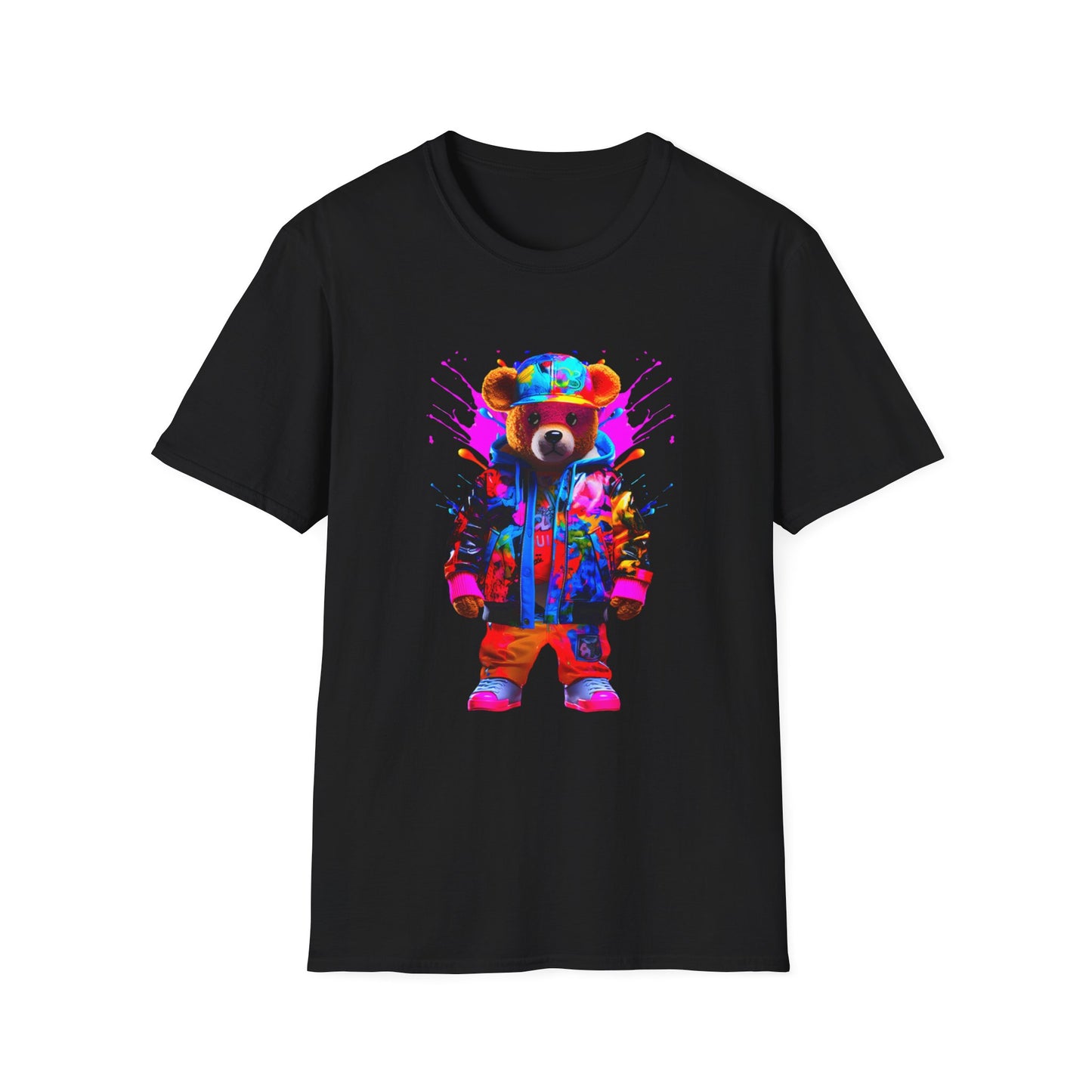 Vibrant Bear Graphic Unisex Softstyle T-Shirt - Perfect for Casual Wear and Gifts