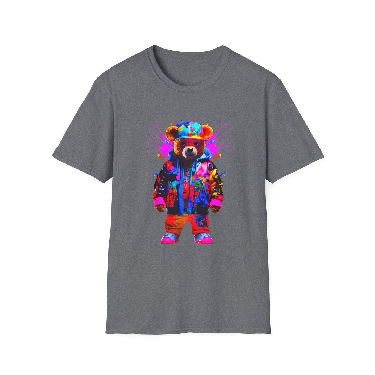 Vibrant Bear Graphic Unisex Softstyle T-Shirt - Perfect for Casual Wear and Gifts