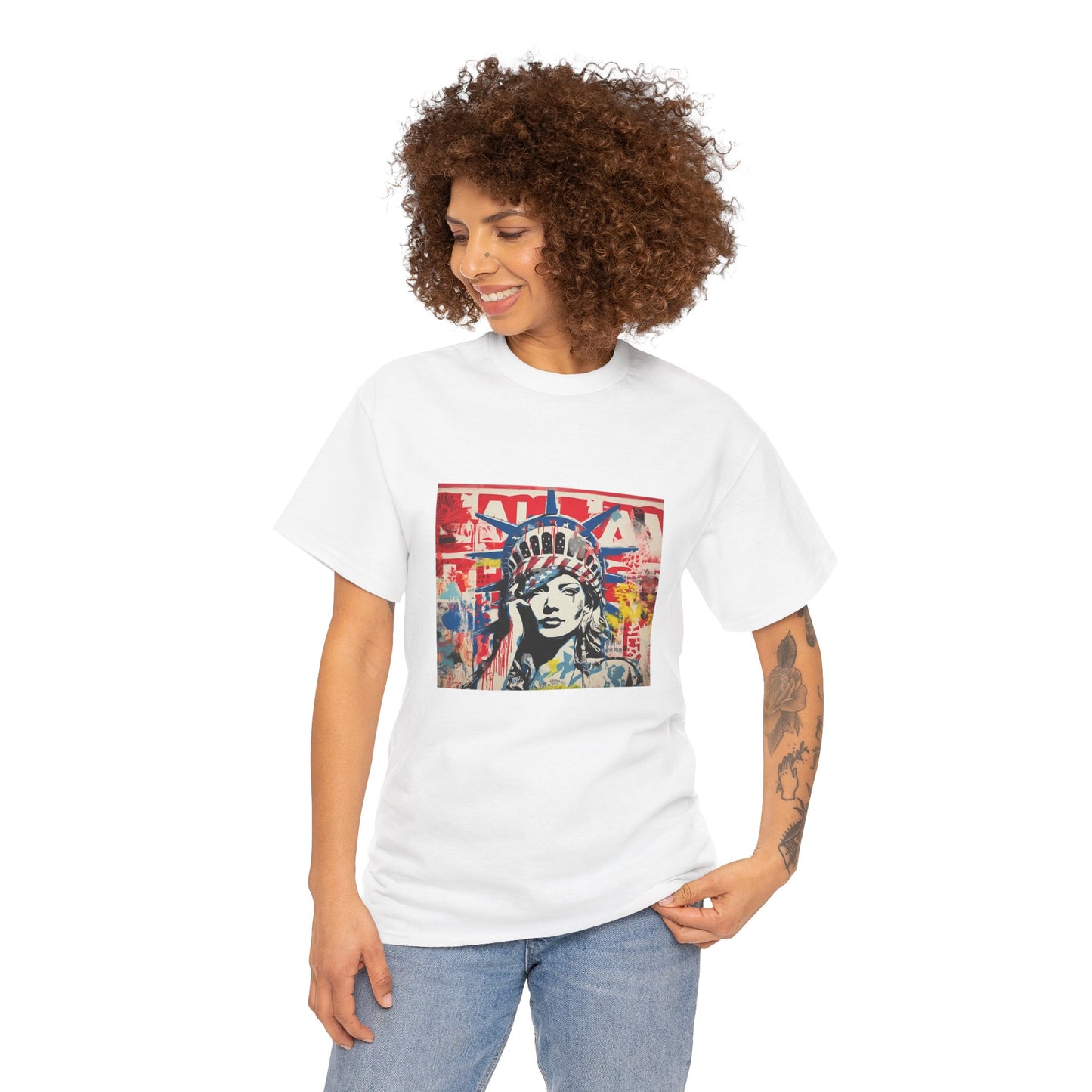 Artistic Graphic Unisex Heavy Cotton Tee - Bold Street Art Design