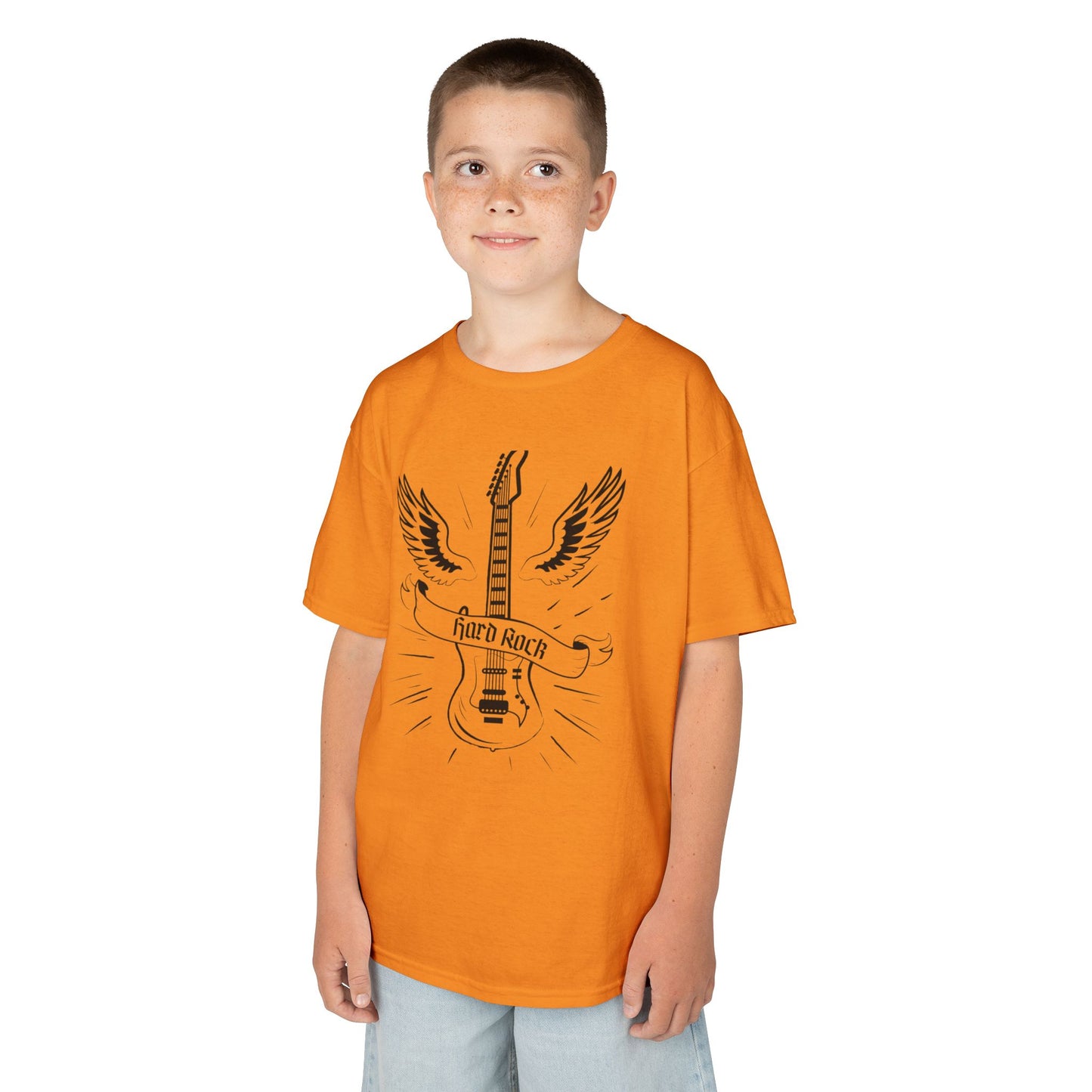 Kids Rock Guitar T-Shirt - Cool Heavy Cotton Tee for Young Music Lovers