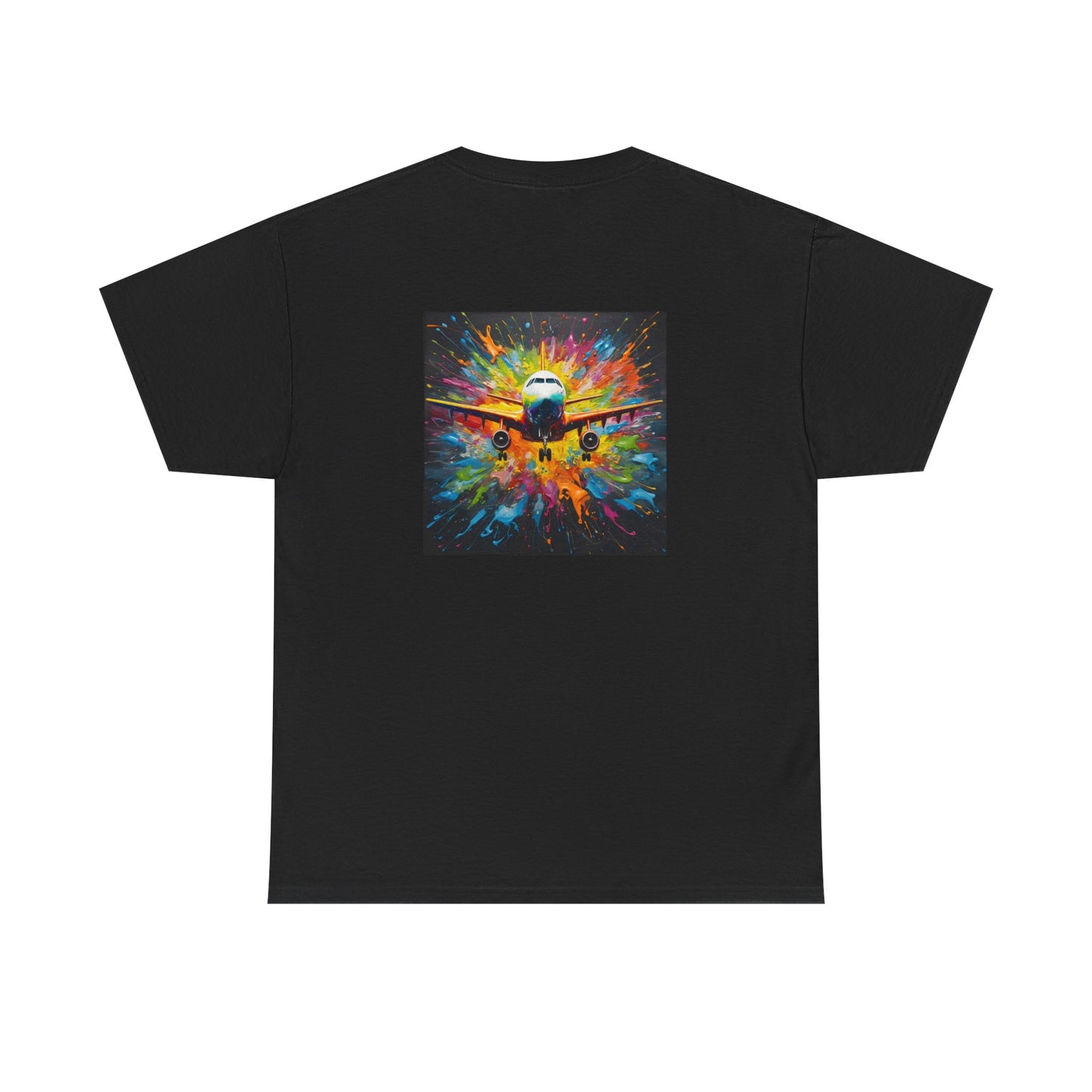 Vibrant Unisex Heavy Cotton Tee - Colorful Music & Travel Art