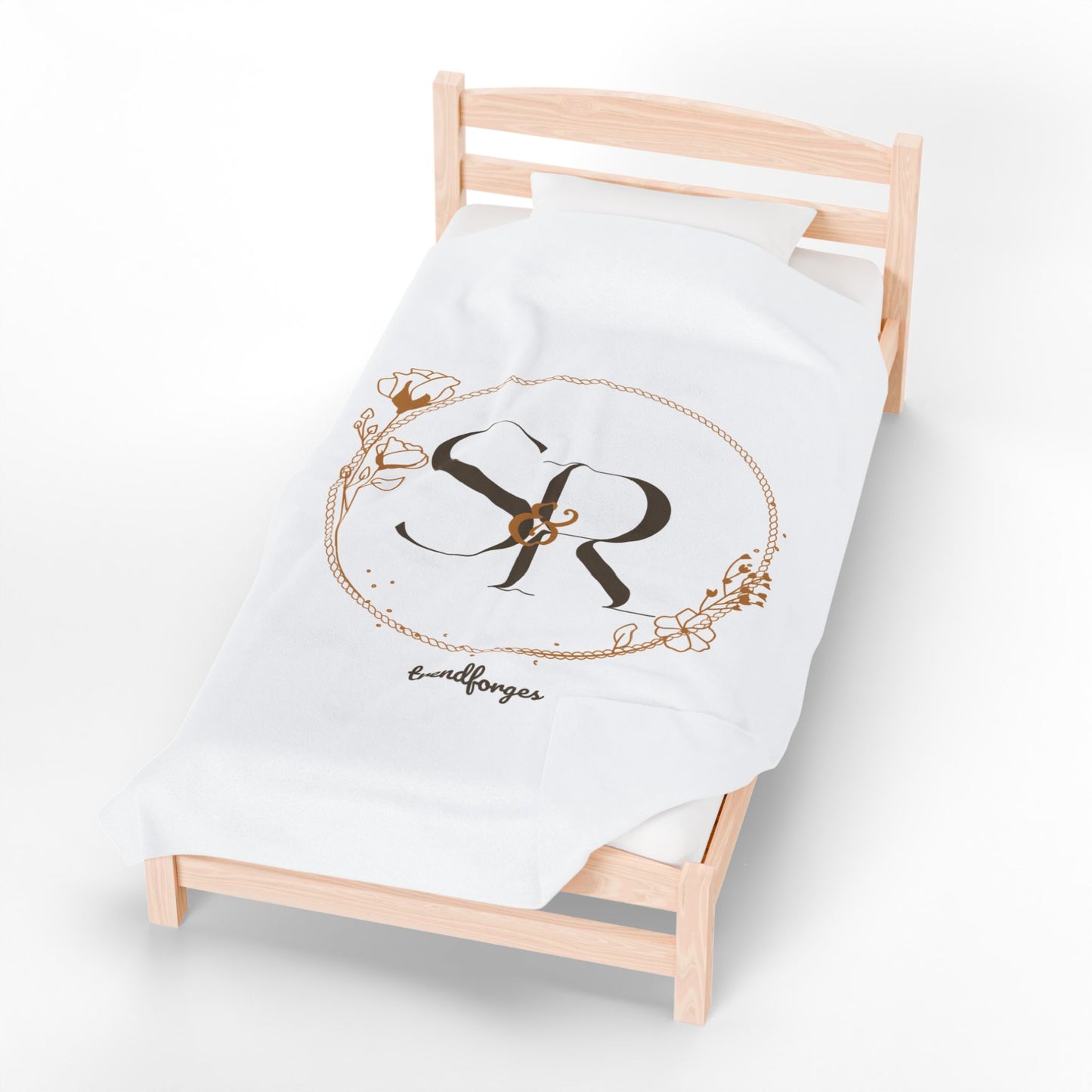 Personalized Velveteen Plush Blanket with Monogram Design