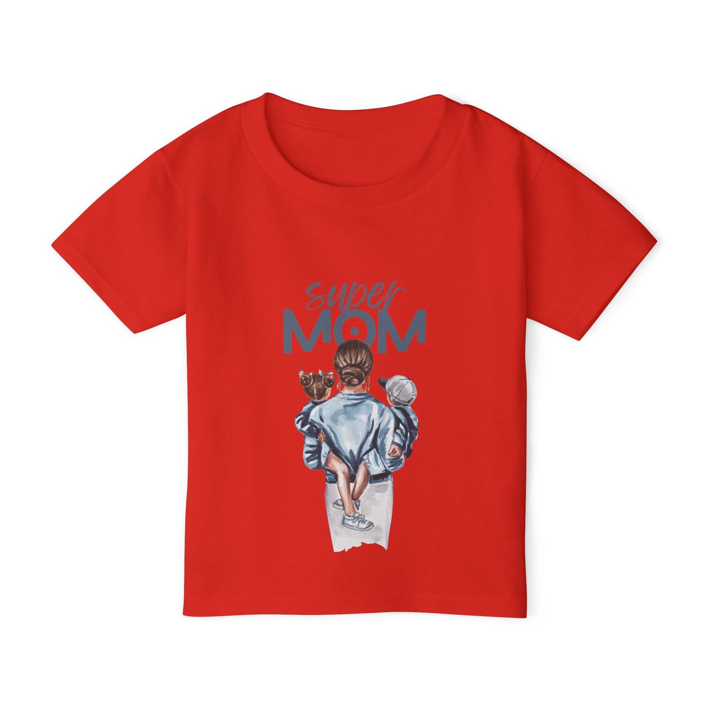 Super Mom Toddler T-Shirt - Cute & Comfy Heavy Cotton Tee for Little Ones