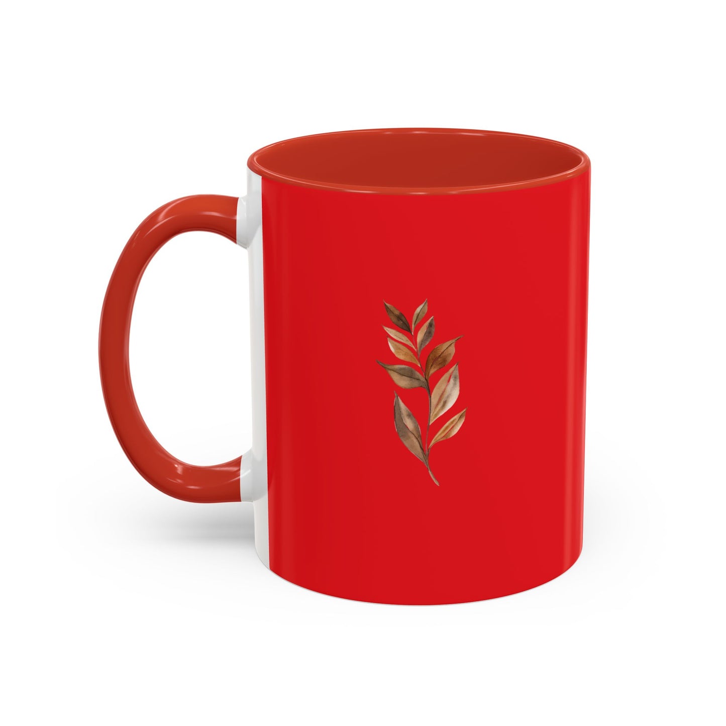 Vibrant Accent Coffee Mug with Leaf Design – Perfect for Home and Office