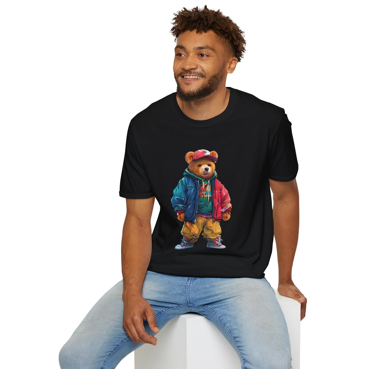 Vintage Vibe Bear Graphic Unisex Softstyle T-Shirt