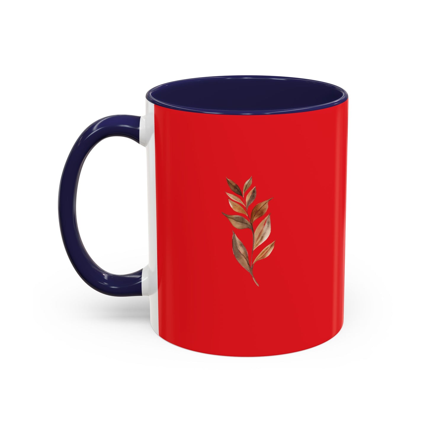 Vibrant Accent Coffee Mug with Leaf Design – Perfect for Home and Office