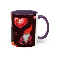Valentine's Gnome Coffee Mug - Cute 11oz & 15oz Accent Mug with Hearts