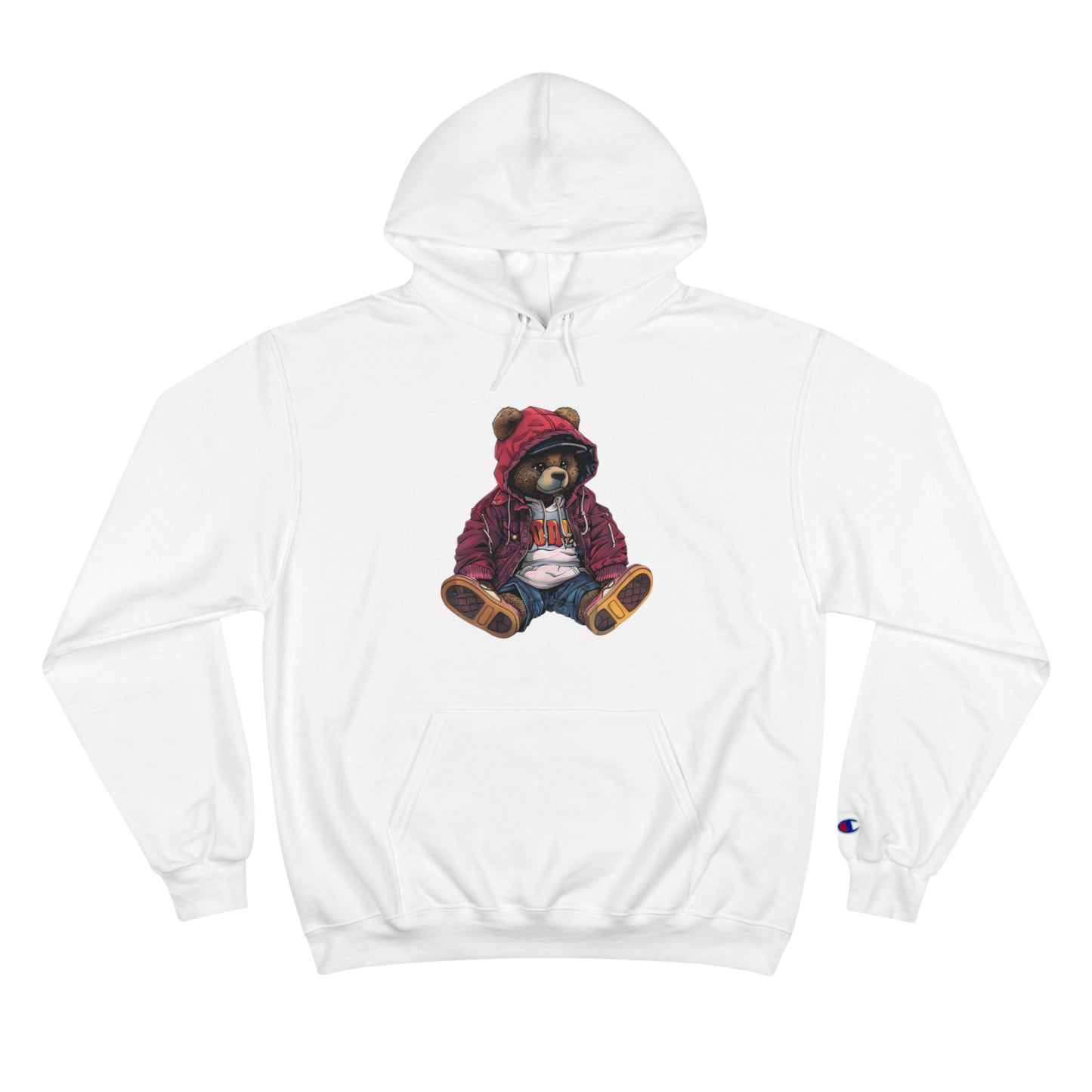 Cute Bear Champion Hoodie - Cozy Streetwear for Animal Lovers