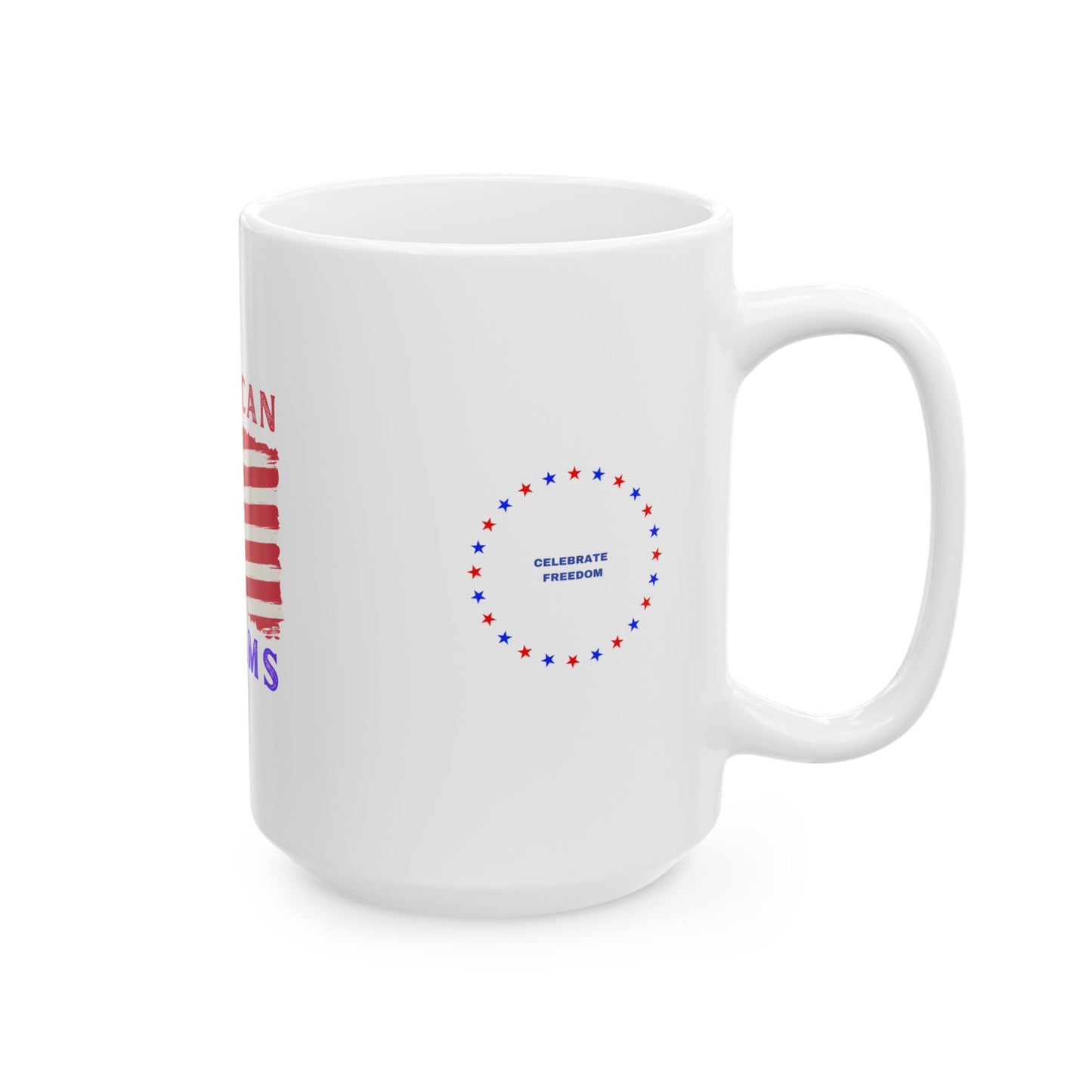 American Dreams Ceramic Mug - Patriotic Coffee Cup for Independence Day & Everyday Use