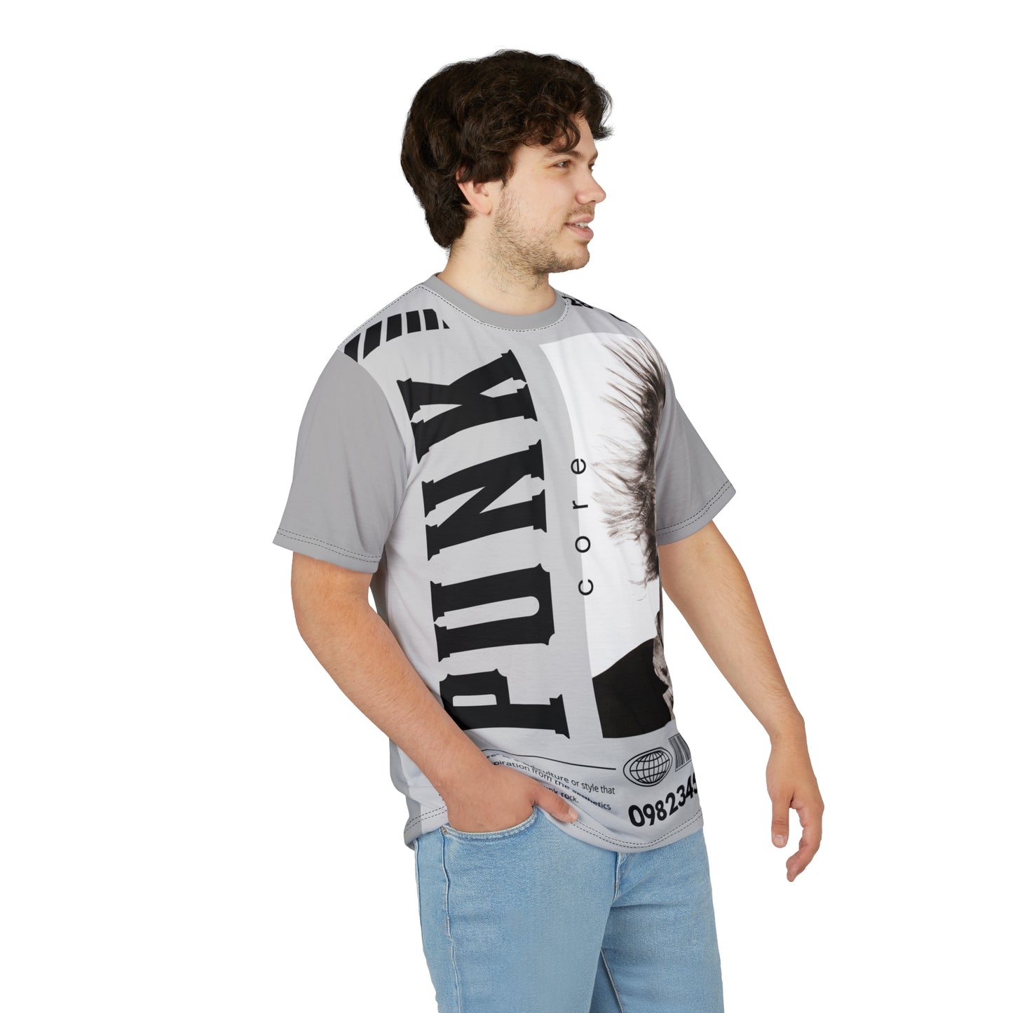 Punk Core Unisex Cut & Sew Tee - Edgy Graphic T-Shirt for Music Lovers