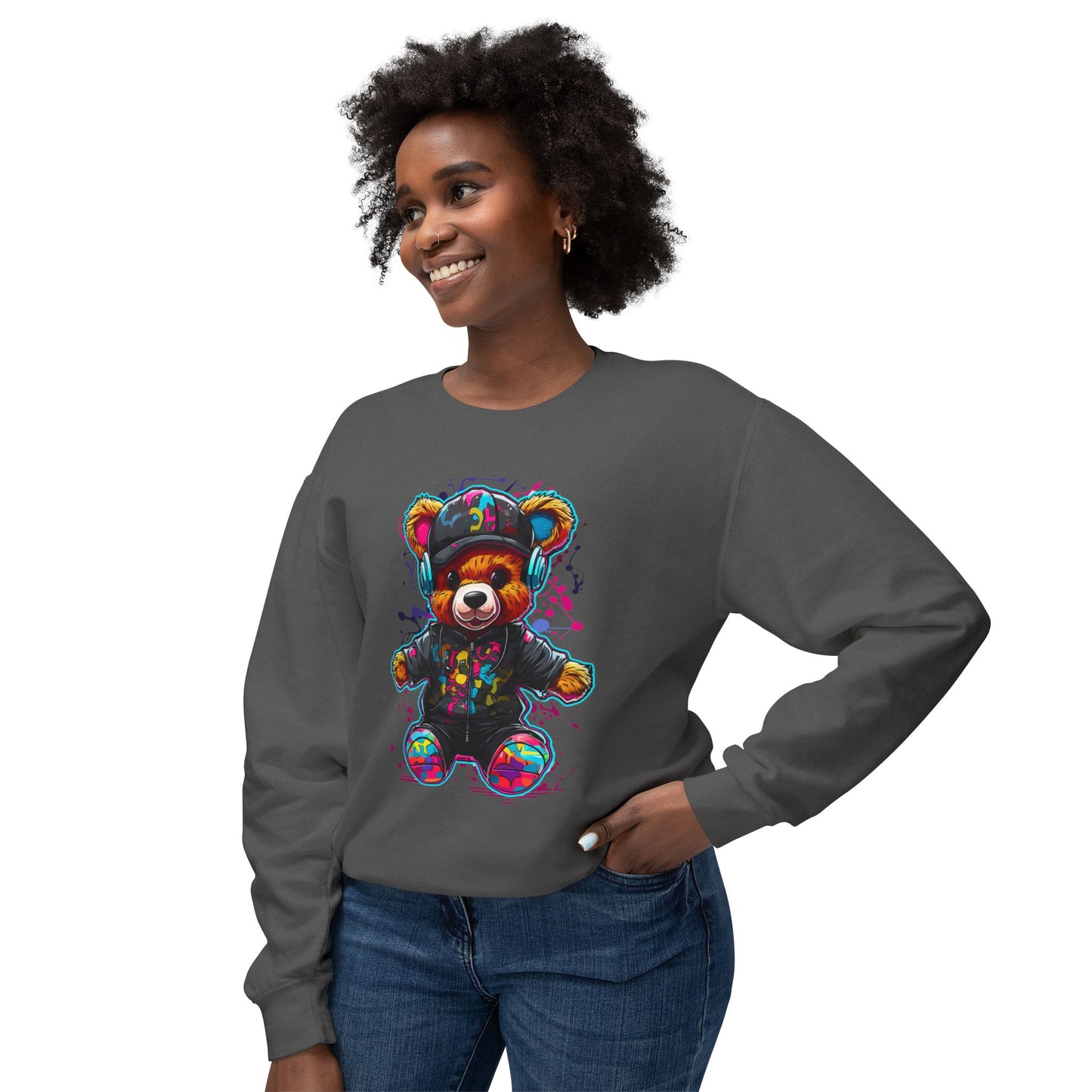 Colorful Bear Graphic Unisex Sweatshirt - Perfect for Casual Comfort