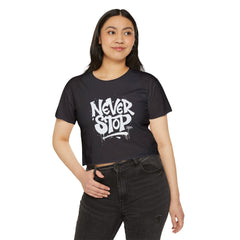 Never Stop Women’s Festival Crop Top - Boho Style Summer Tee