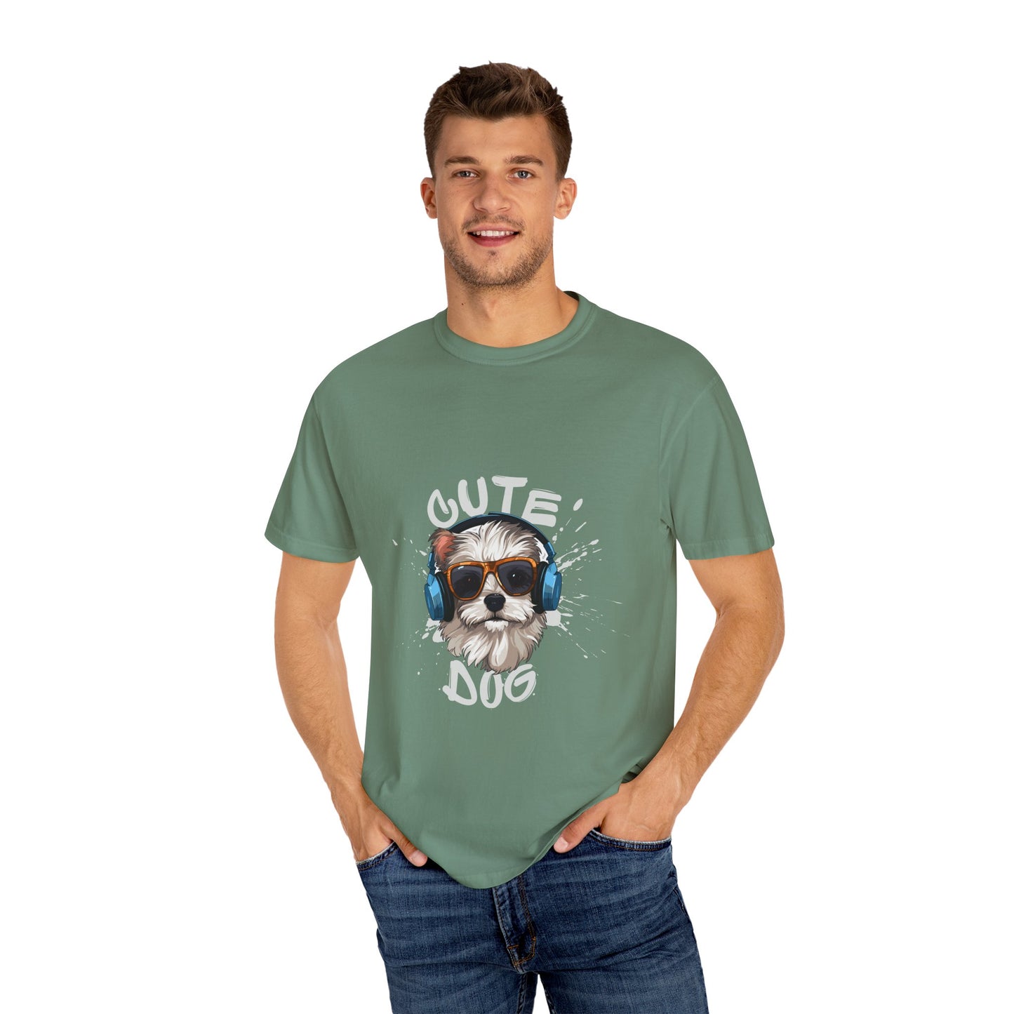 Cute Dog Unisex Garment-Dyed T-Shirt - Perfect for Pet Lovers