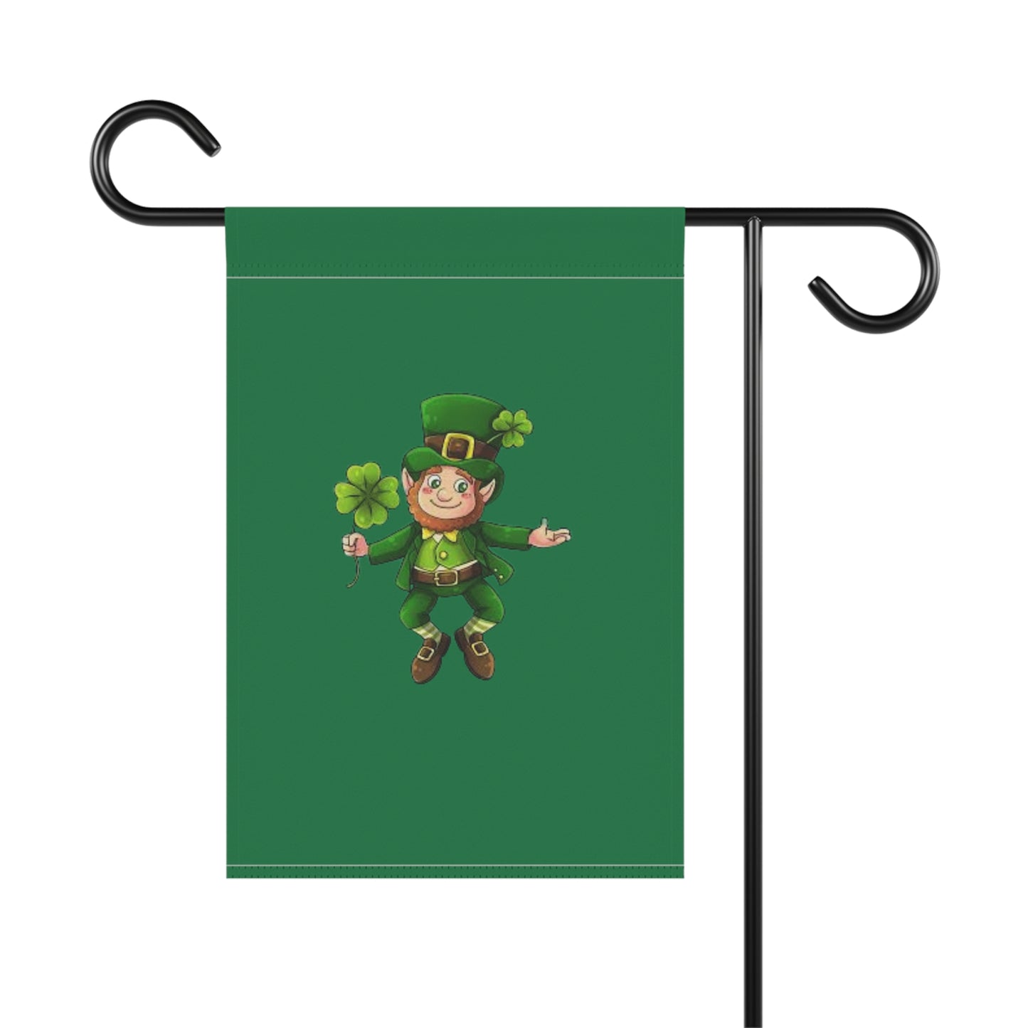 St. Patrick's Day Garden Banner with Cheerful Leprechaun Design