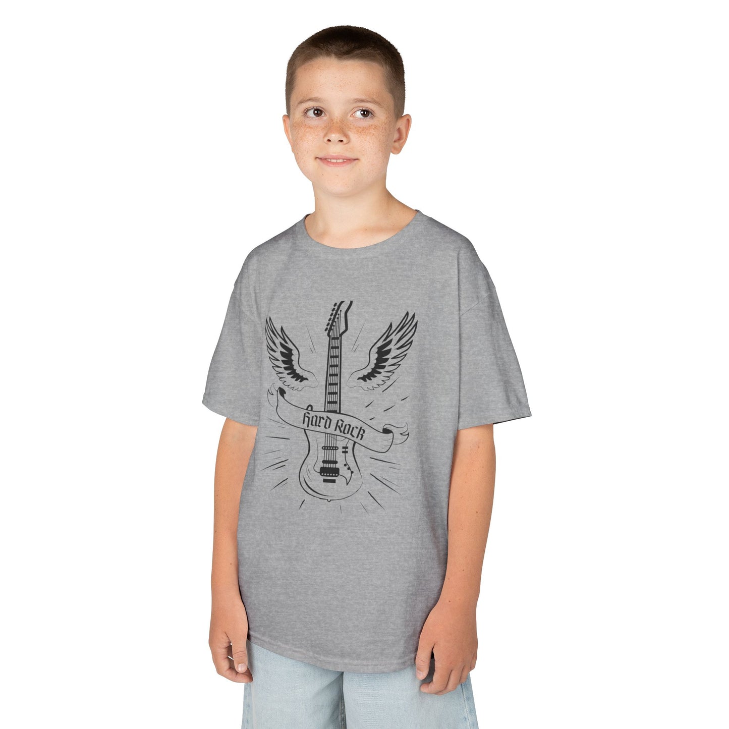 Kids Rock Guitar T-Shirt - Cool Heavy Cotton Tee for Young Music Lovers