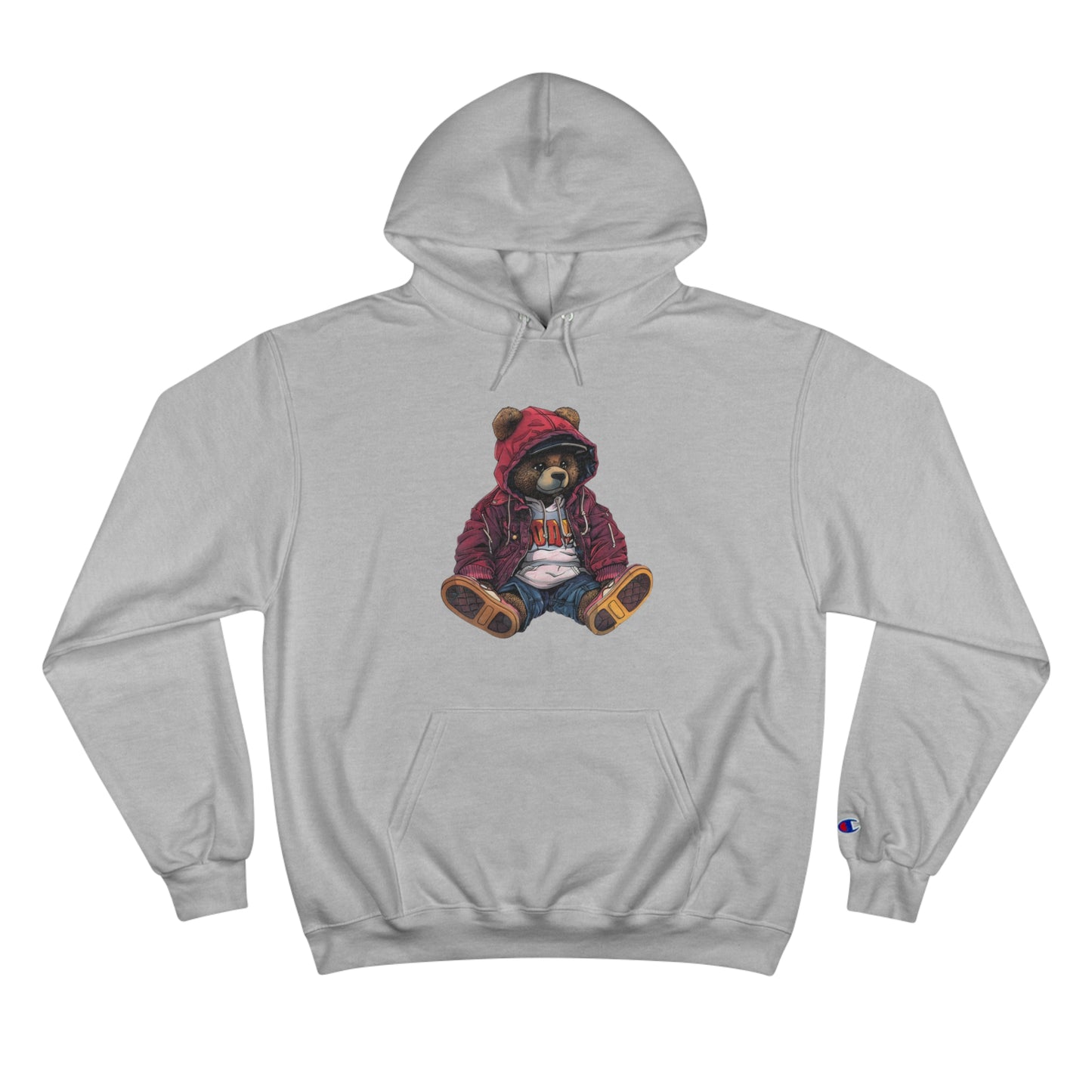 Cute Bear Champion Hoodie - Cozy Streetwear for Animal Lovers