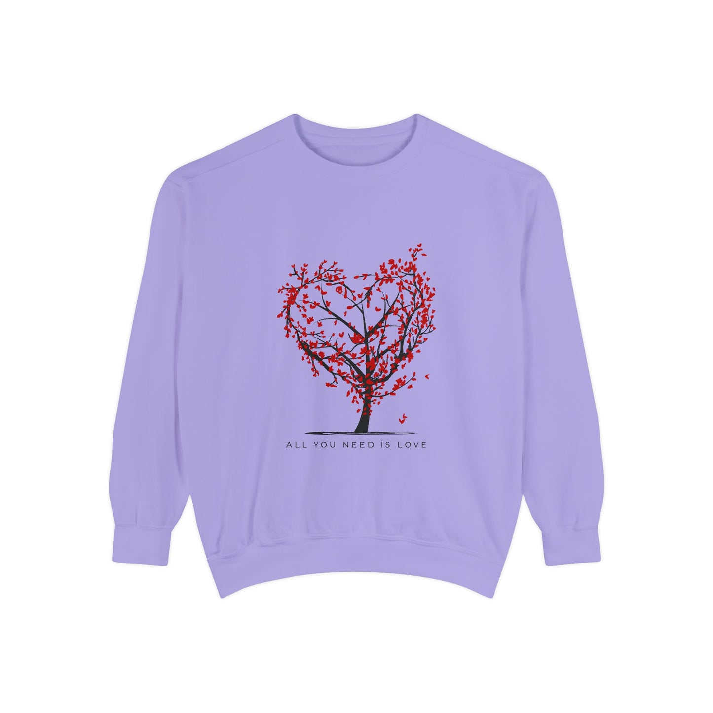 Heartfelt Love Sweatshirt - Unisex Garment-Dyed Sweatshirt for Comfort and Connection