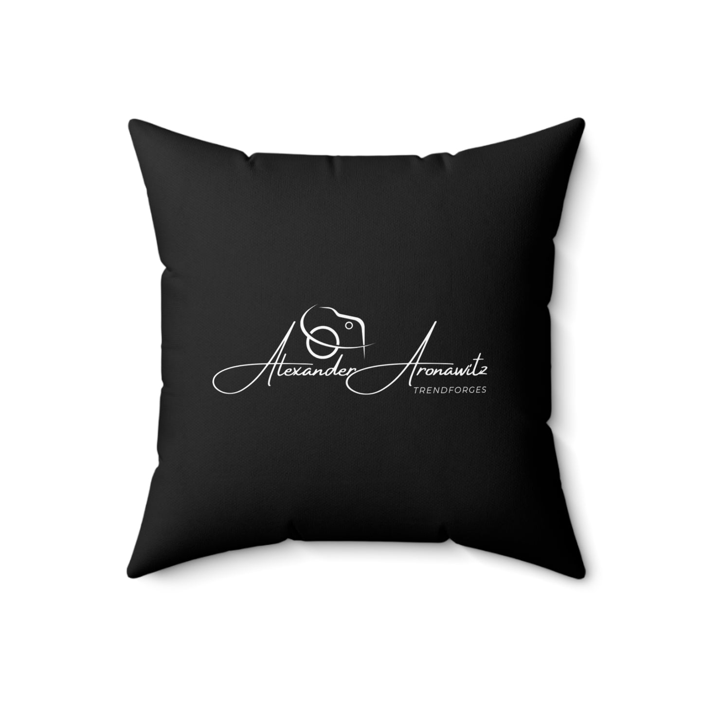 Personalized Black Spun Polyester Pillow - Custom Logo or Name Design