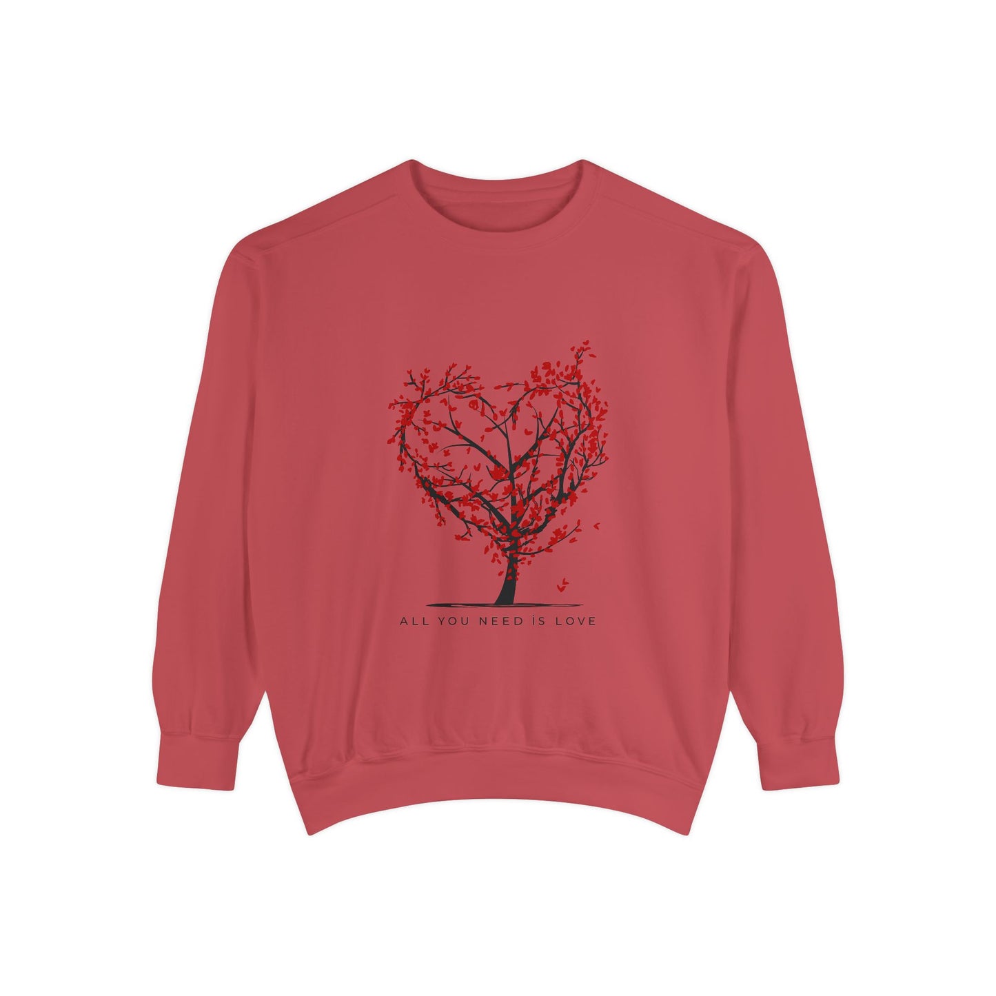 Heartfelt Love Sweatshirt - Unisex Garment-Dyed Sweatshirt for Comfort and Connection