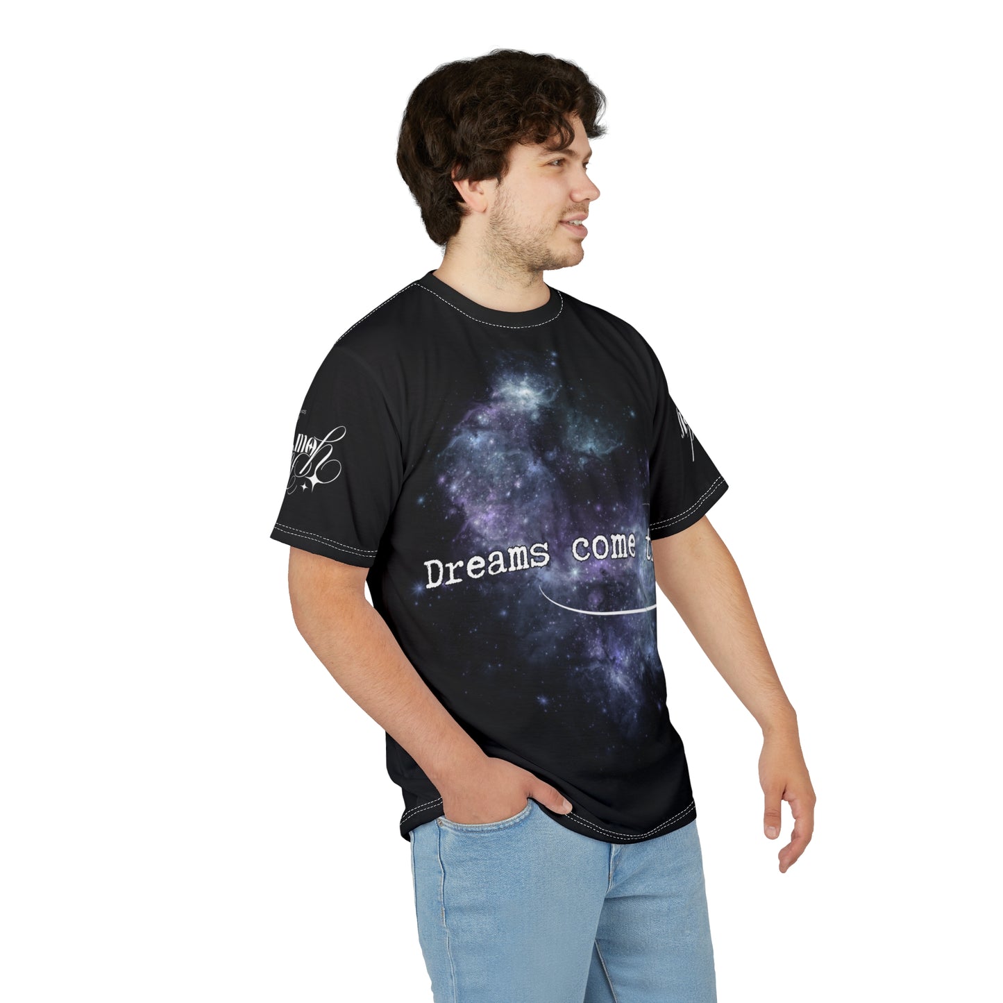 Dreams Come True Galaxy Tee - Unisex Cut & Sew T-Shirt for Dreamers & Space Lovers