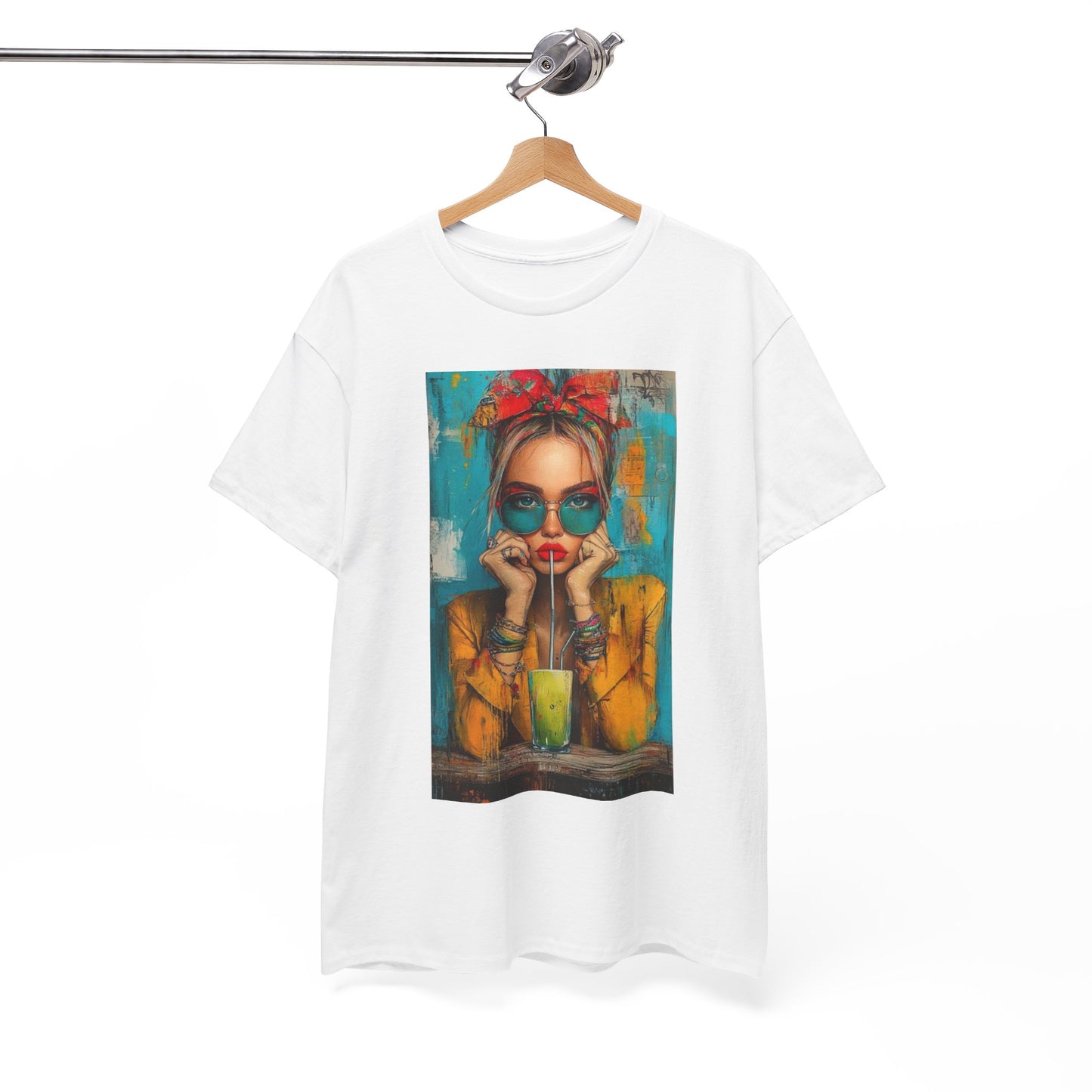 Chic Summer Vibes Unisex Heavy Cotton Tee with Colorful Art