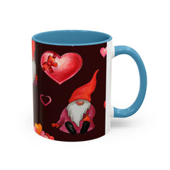 Valentine's Gnome Coffee Mug - Cute 11oz & 15oz Accent Mug with Hearts
