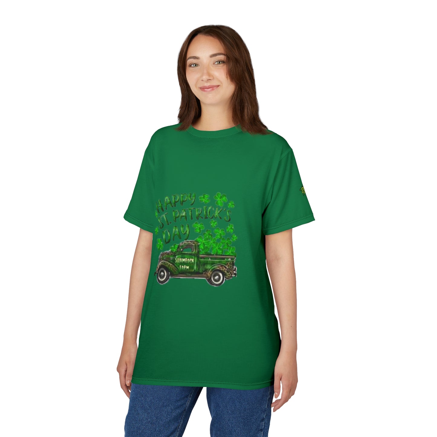 Happy St. Patrick's Day Unisex Cut & Sew Tee - Shamrock Design