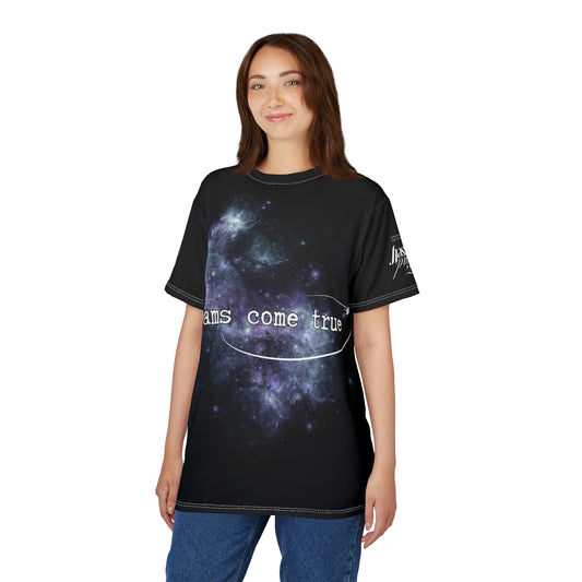 Dreams Come True Galaxy Tee - Unisex Cut & Sew T-Shirt for Dreamers & Space Lovers