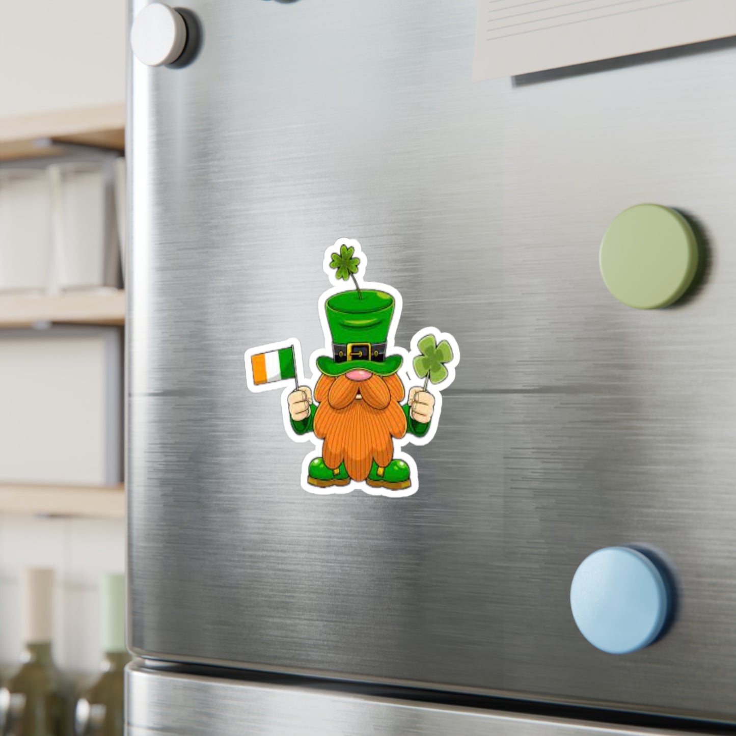 St. Patrick's Day Leprechaun Kiss-Cut Vinyl Decal – Fun Irish Sticker for Celebrations