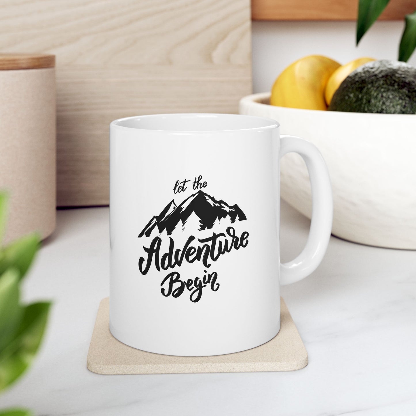 Adventure Awaits Ceramic Mug - Perfect for Coffee Lovers and Outdoor Enthusiasts