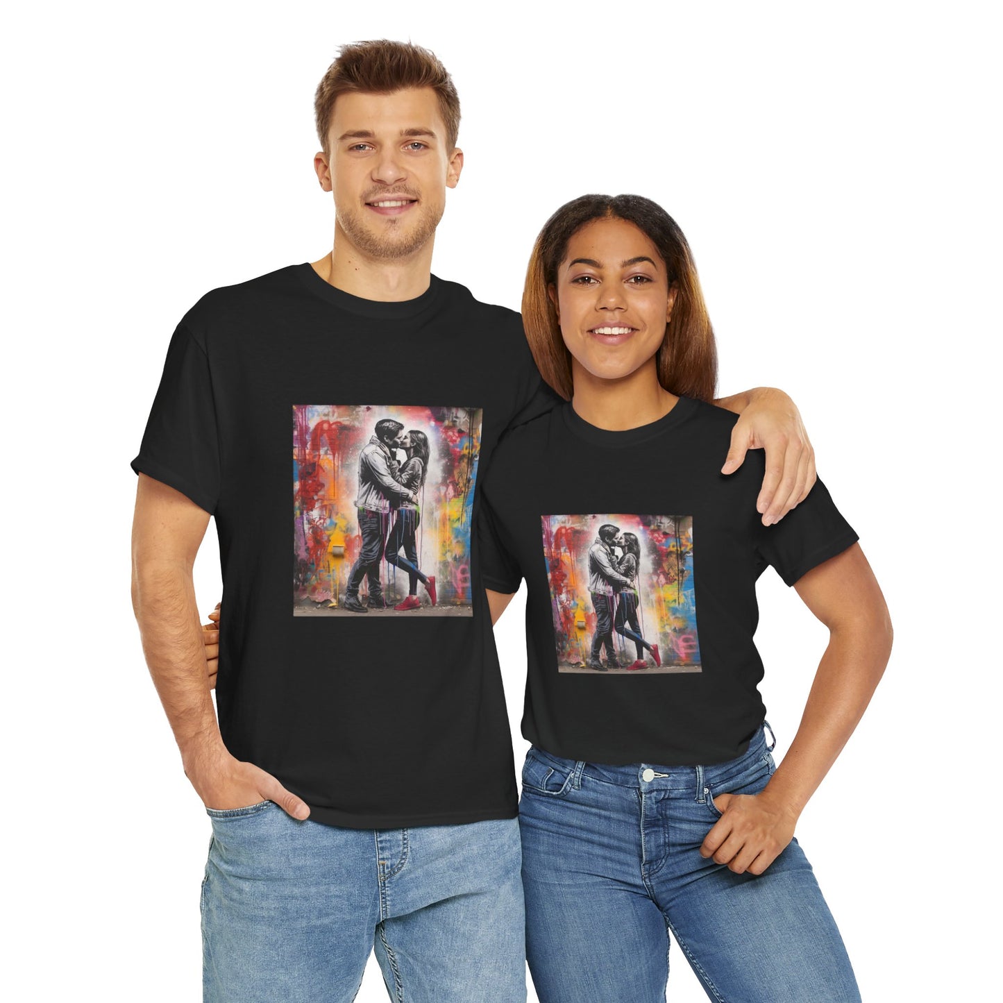 Love in Color Unisex Heavy Cotton Tee - Modern Art Graphic T-Shirt