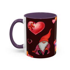 Valentine's Gnome Coffee Mug - Cute 11oz & 15oz Accent Mug with Hearts