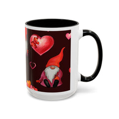 Valentine's Gnome Coffee Mug - Cute 11oz & 15oz Accent Mug with Hearts