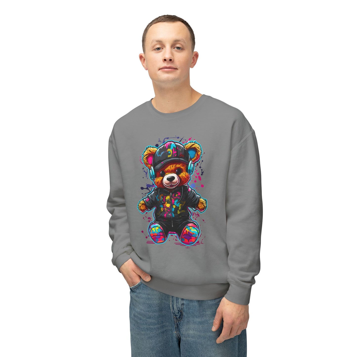 Colorful Bear Graphic Unisex Sweatshirt - Perfect for Casual Comfort