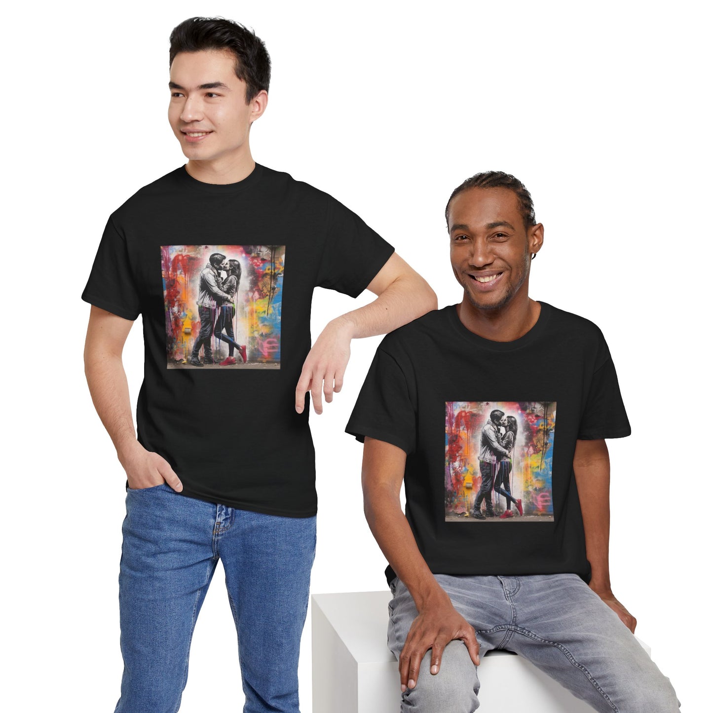 Love in Color Unisex Heavy Cotton Tee - Modern Art Graphic T-Shirt