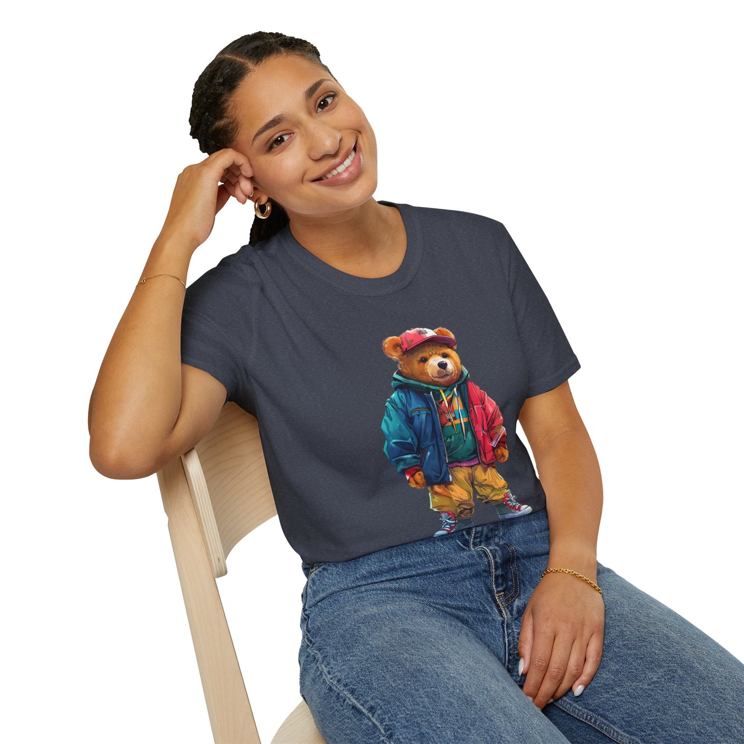 Vintage Vibe Bear Graphic Unisex Softstyle T-Shirt