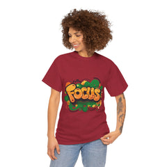 Focus Unisex Heavy Cotton Tee – Motivational Graphic Tee for Everyday Wear