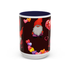 Valentine's Gnome Coffee Mug - Cute 11oz & 15oz Accent Mug with Hearts