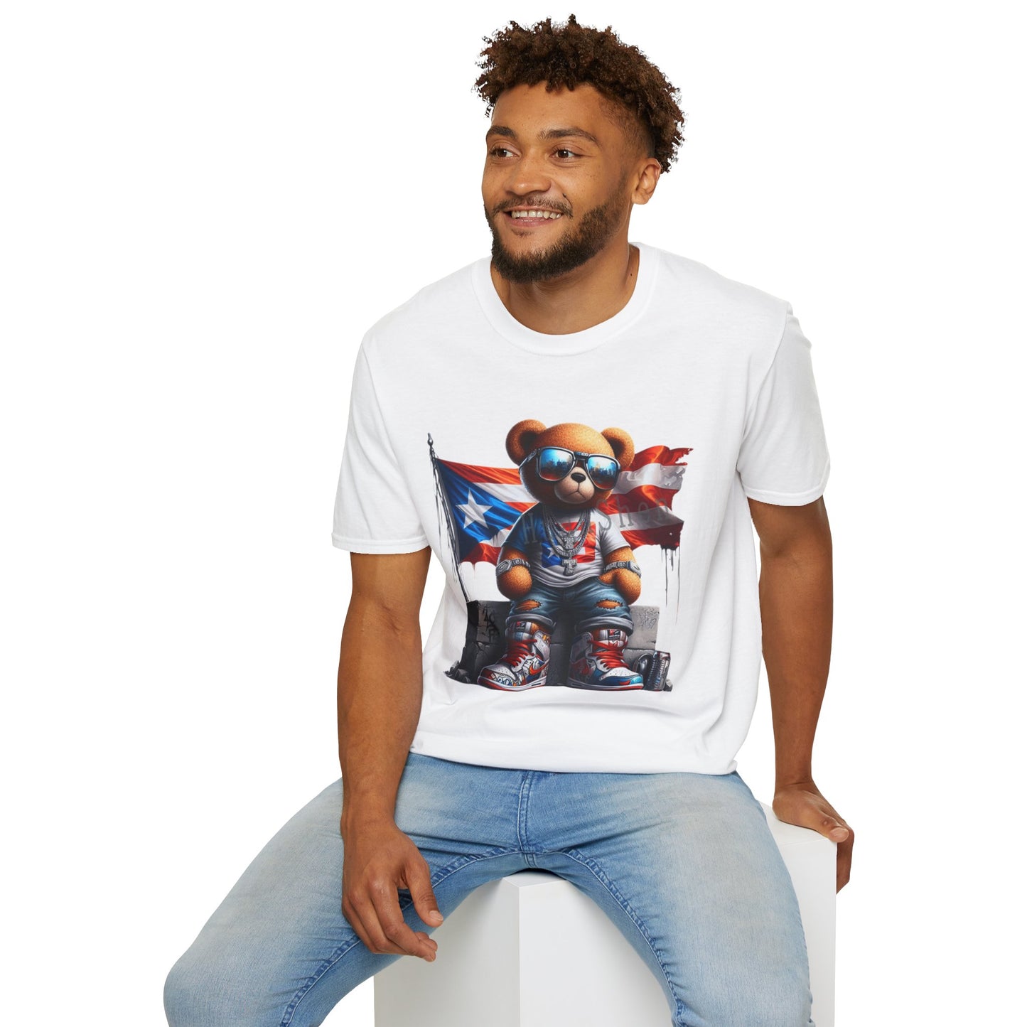 Cool Teddy Bear Graphic Unisex Softstyle T-Shirt