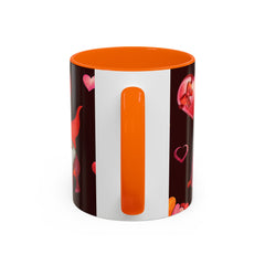 Valentine's Gnome Coffee Mug - Cute 11oz & 15oz Accent Mug with Hearts