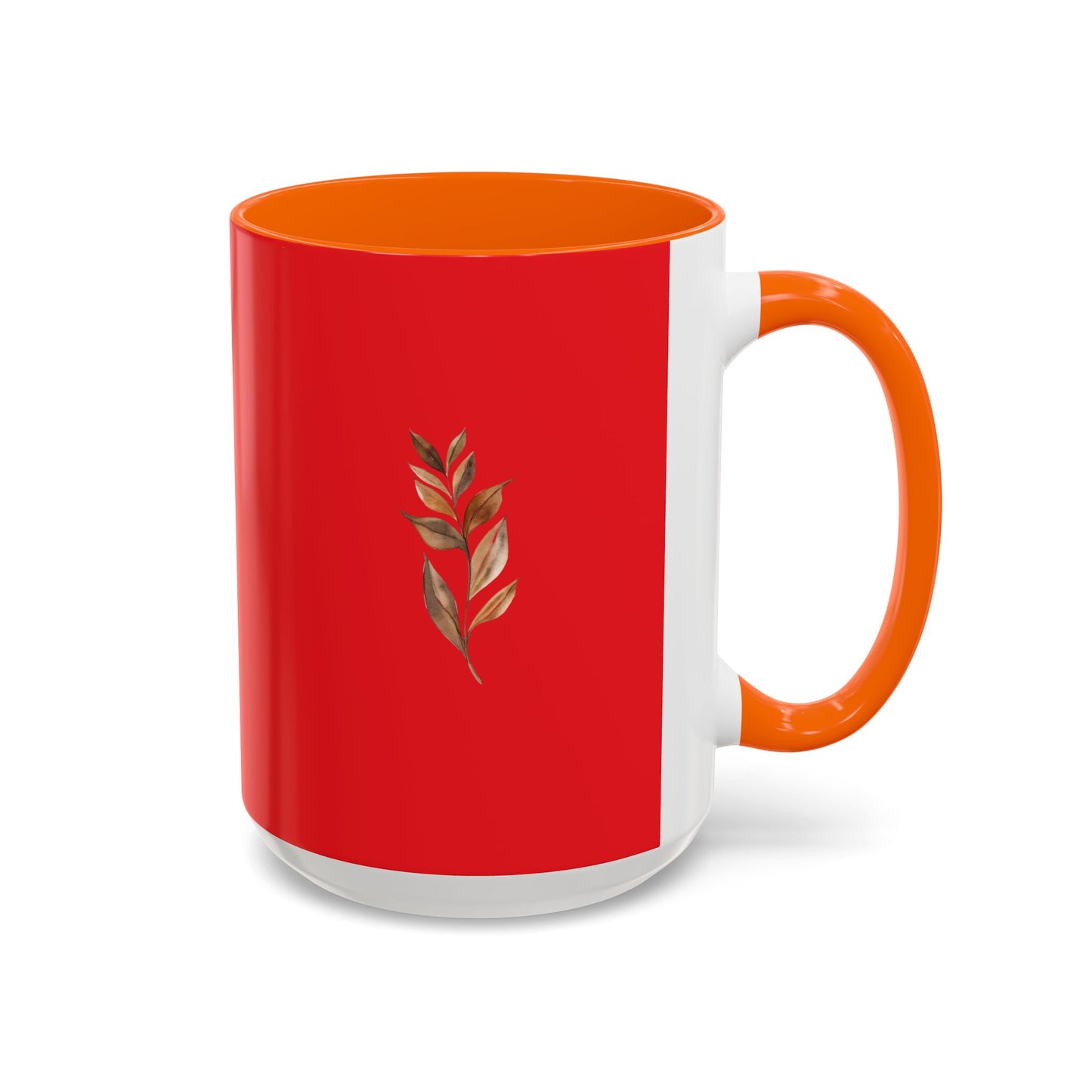 Vibrant Accent Coffee Mug with Leaf Design – Perfect for Home and Office