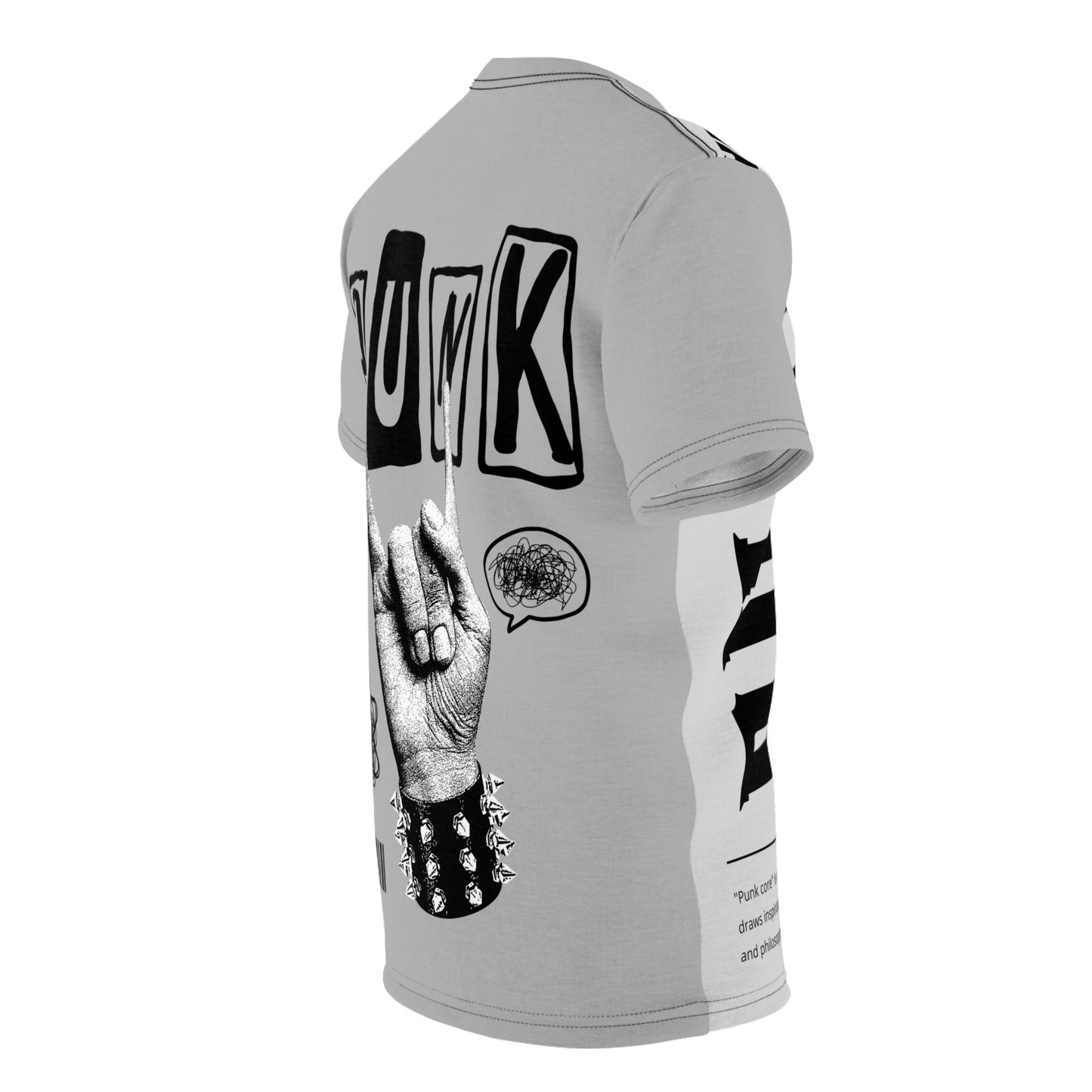 Punk Core Unisex Cut & Sew Tee - Edgy Graphic T-Shirt for Music Lovers