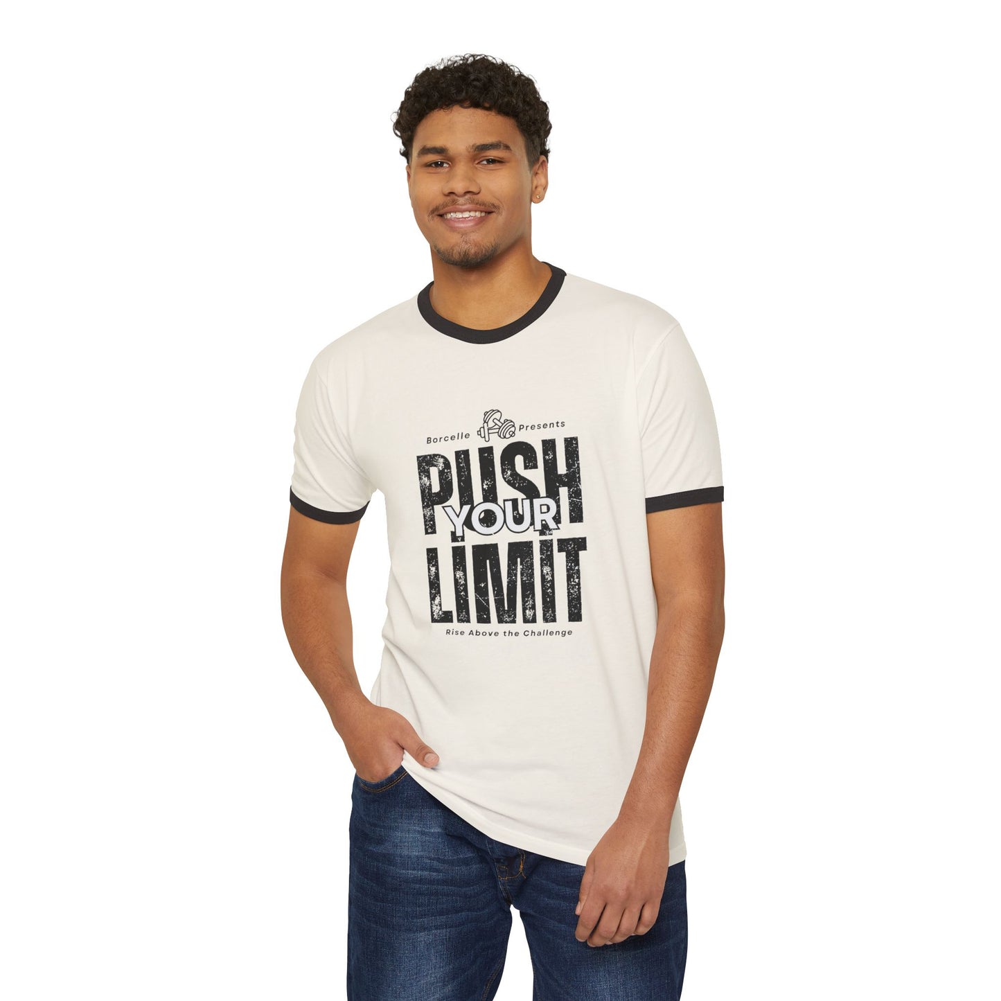 Motivational Ringer T-Shirt - "Push Your Limit" for Fitness Enthusiasts