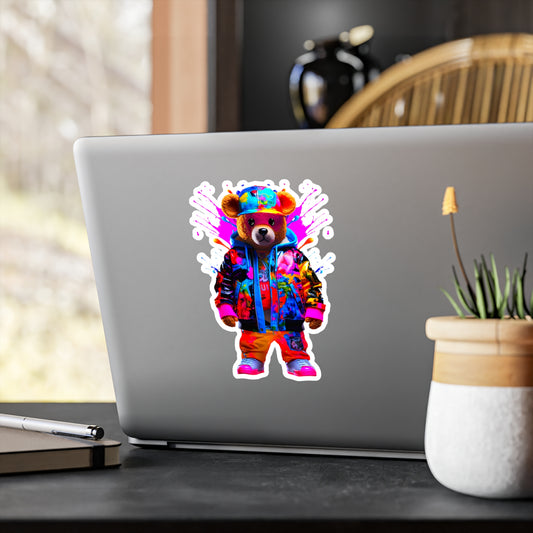 Colorful Bear Kiss-Cut Vinyl Decals - Fun Art Stickers for Kids & Home Decor