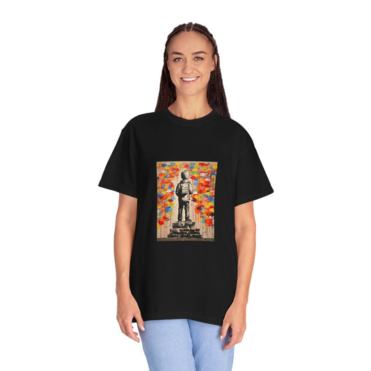 Garment-Dyed Unisex T-Shirt with Colorful Street Art Print