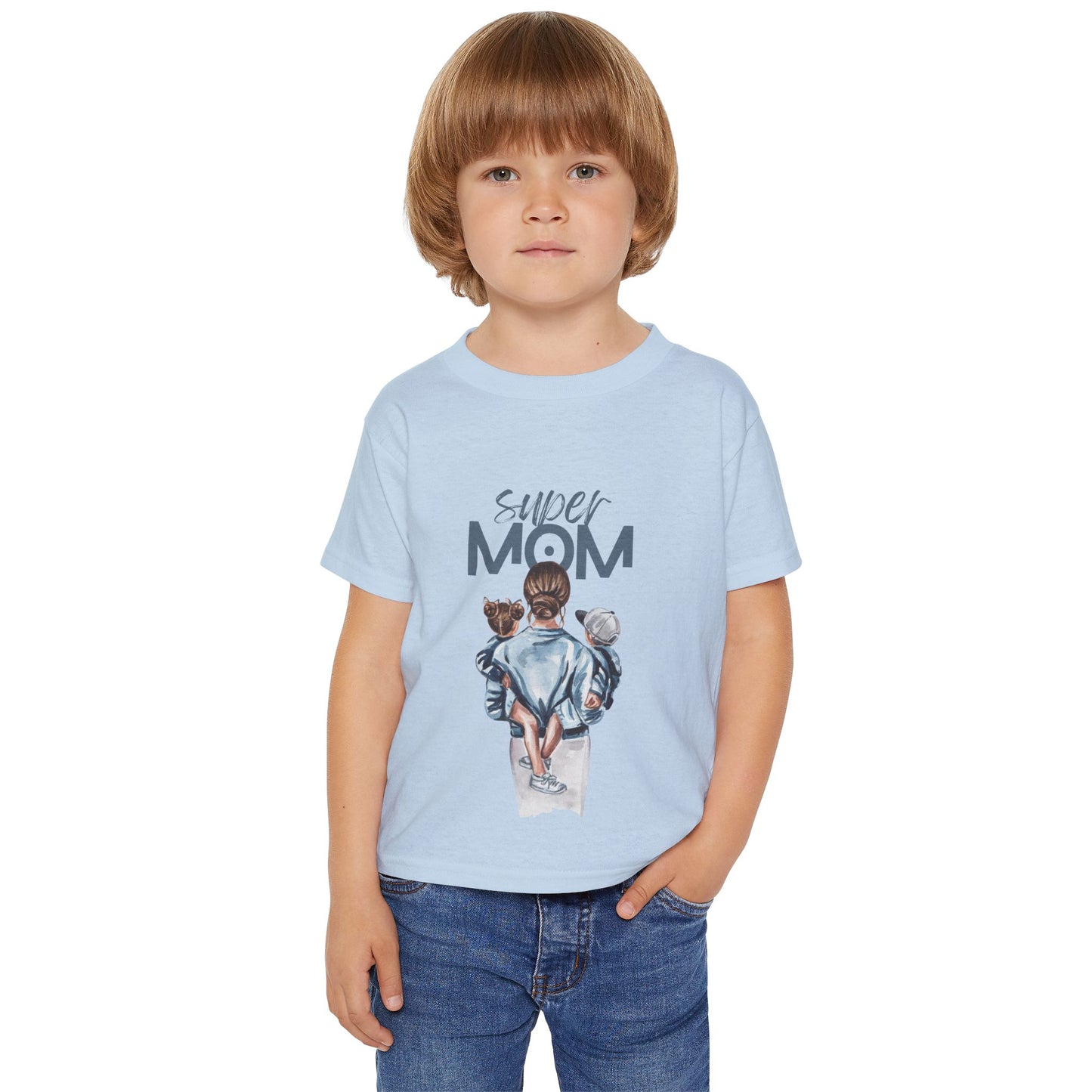 Super Mom Toddler T-Shirt - Cute & Comfy Heavy Cotton Tee for Little Ones